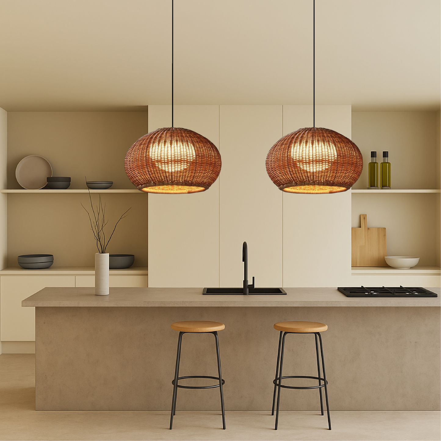 Outdoor/Indoor Bamboo Pendant Light