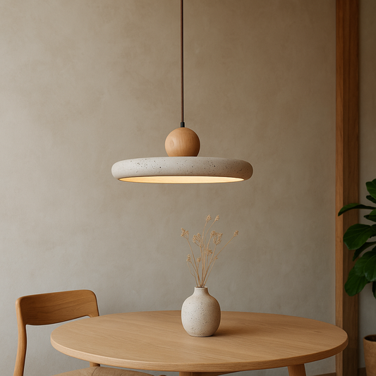 Travertine Wood Pendant Light