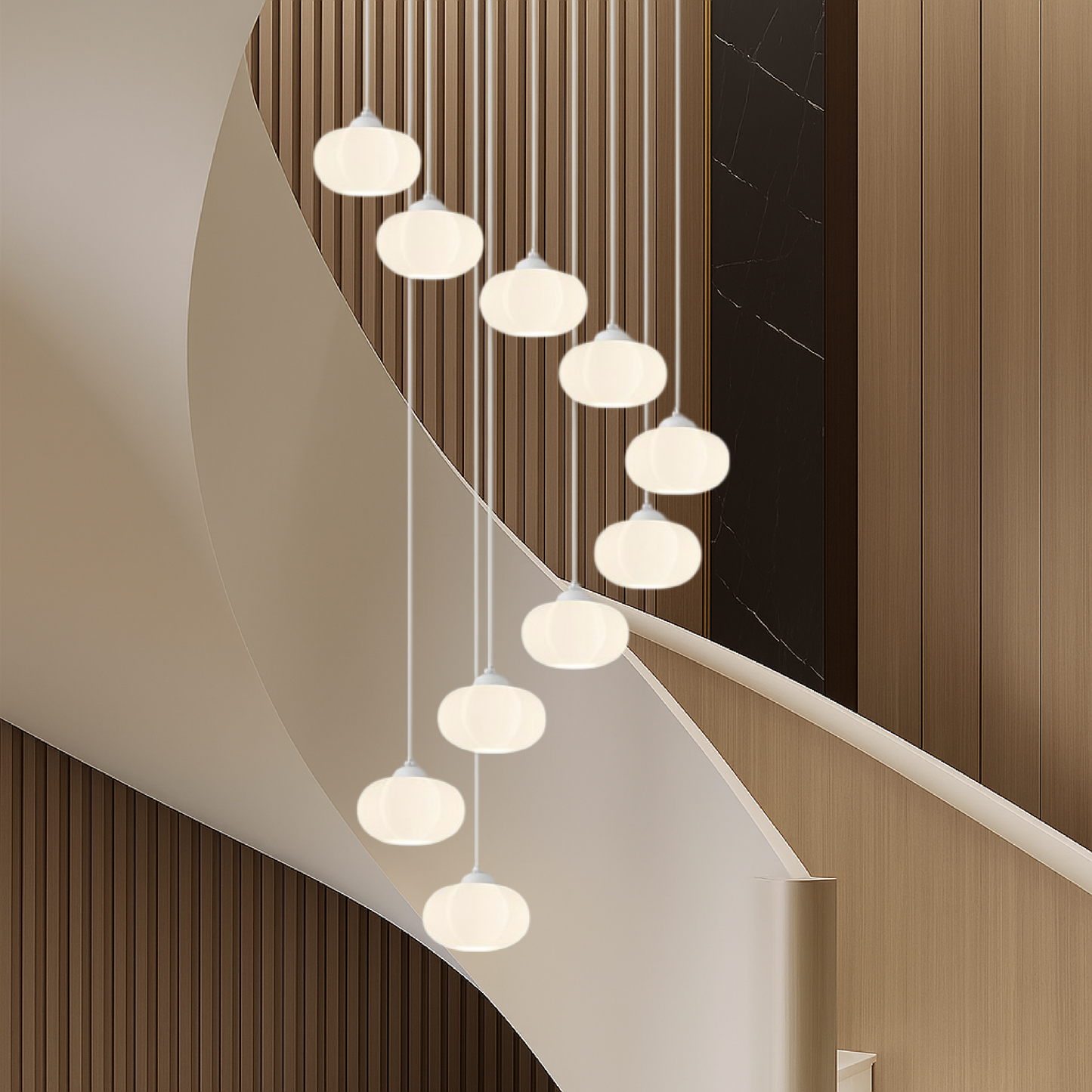 Art Deco Cream Staircase Chandelier