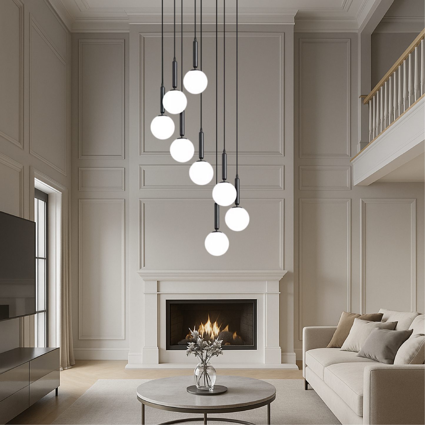 Eva's Staircase Chandelier Black
