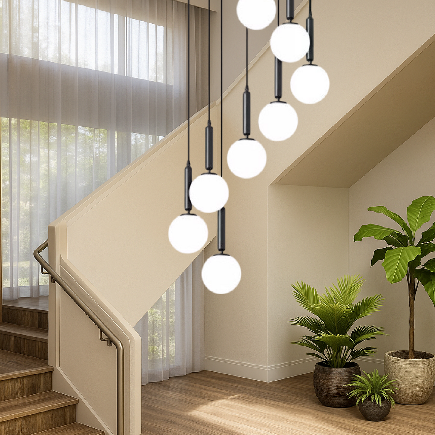 Eva's Staircase Chandelier Black