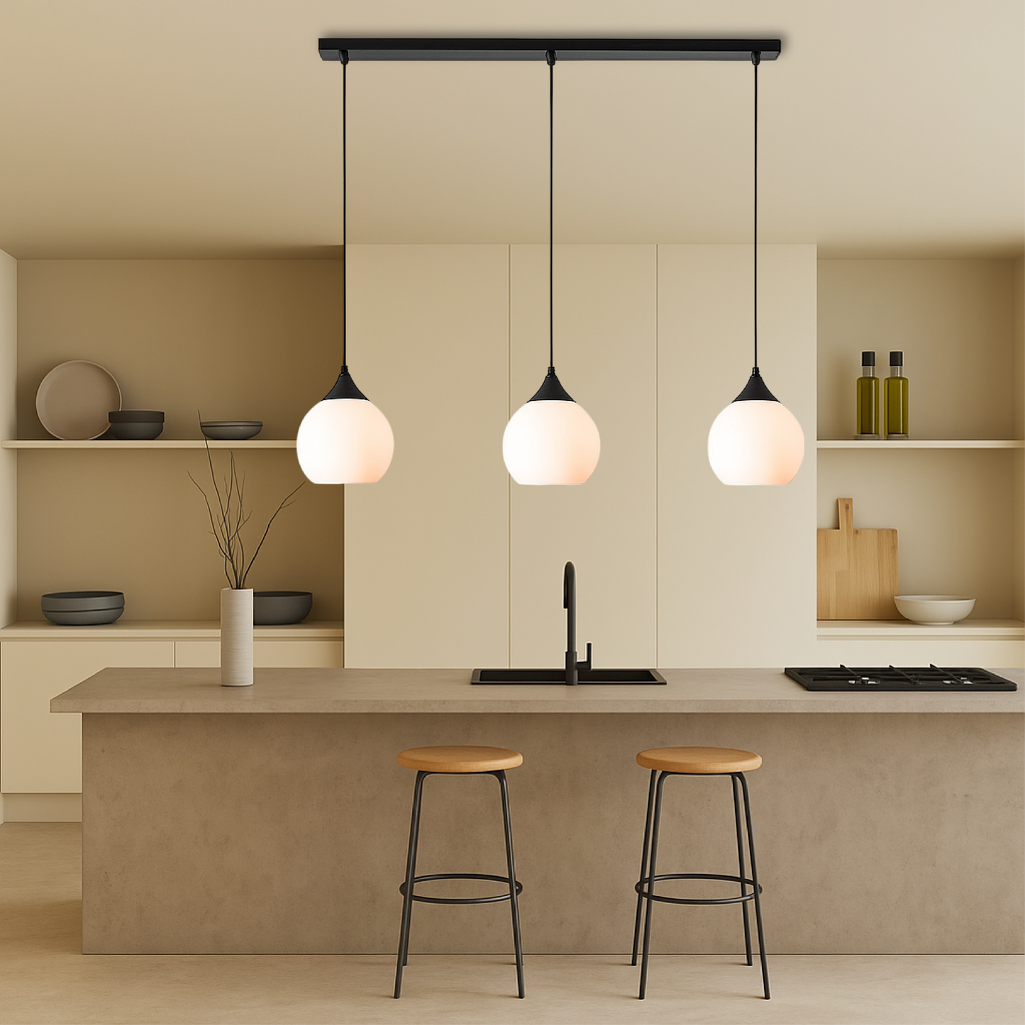 Gade's 3 Heads Dining Table Pendant Light