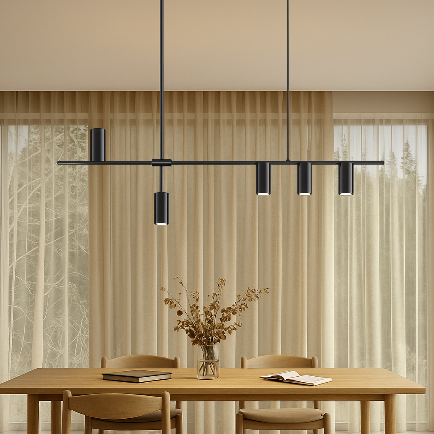 Minimalistic Black Kitchen Pendant Light