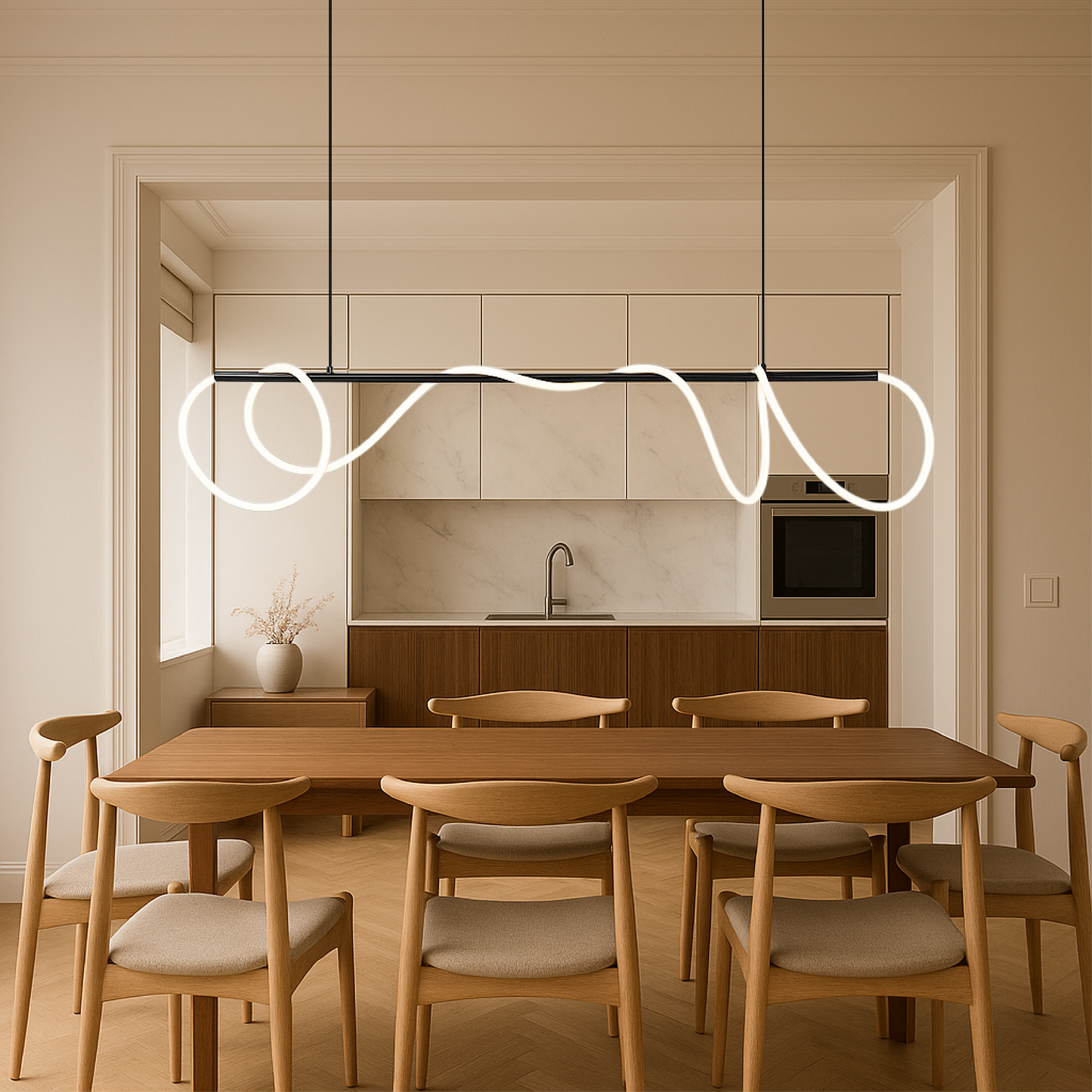 Linear Kitchen Table Pendant Light