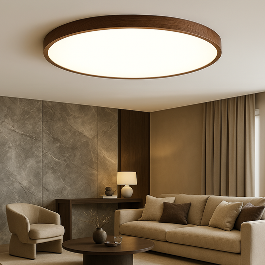 Dark Wood Grain Ceiling Light