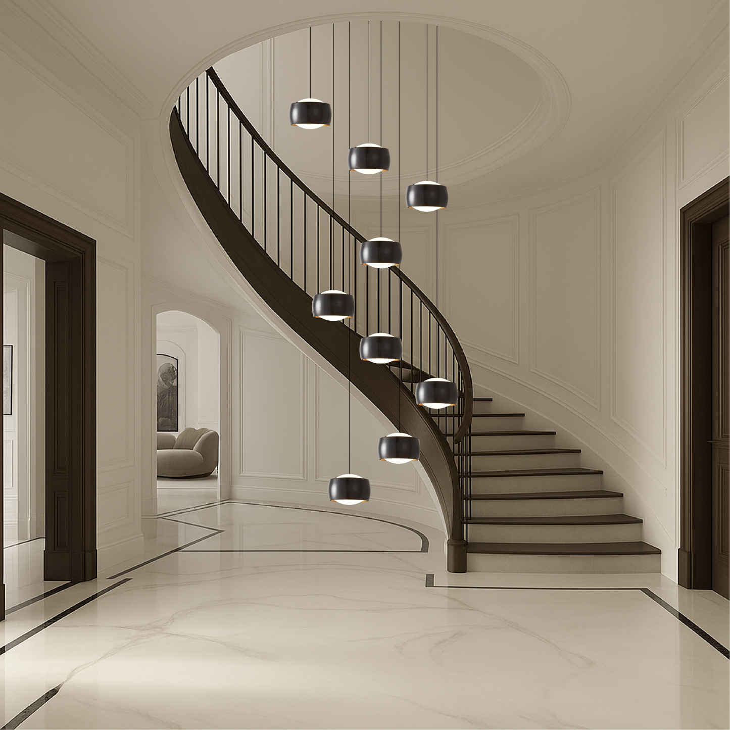 Nordic LED Staircase Chandelier