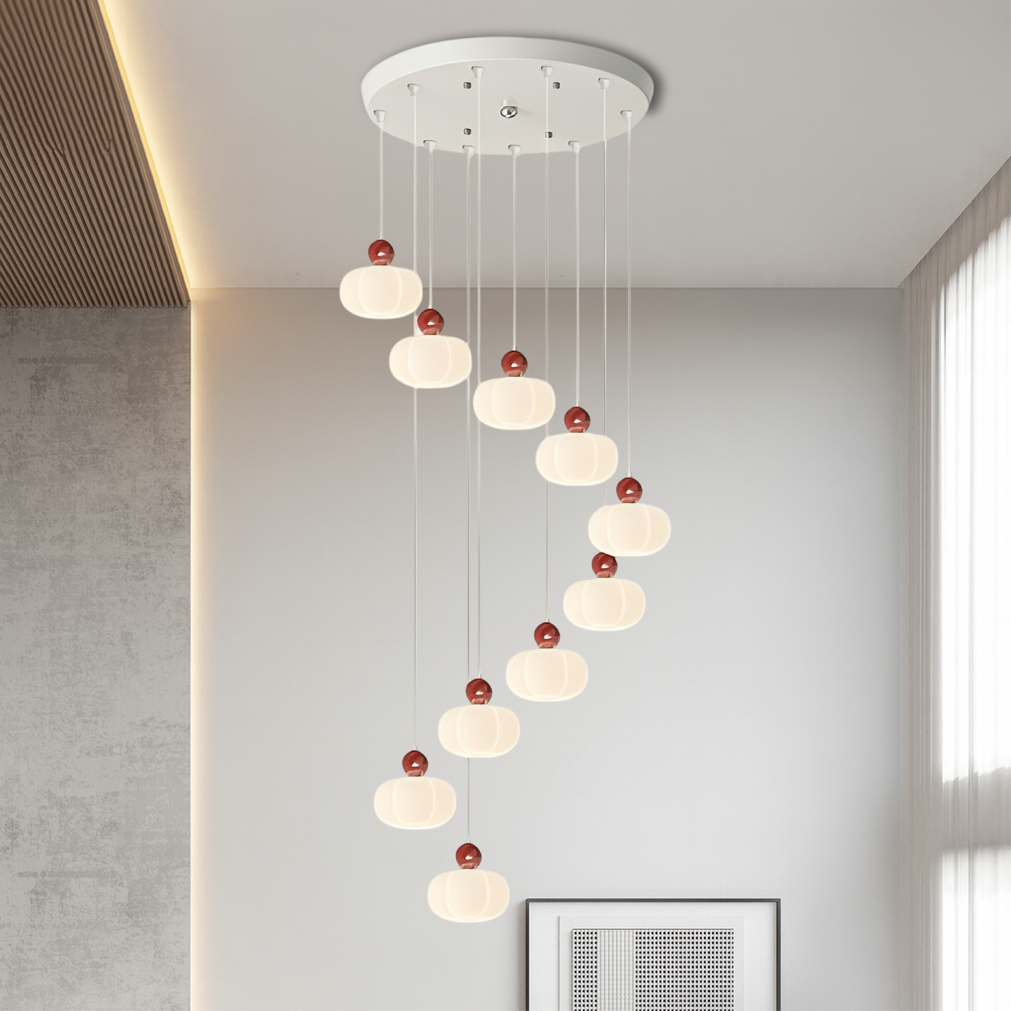 Art Deco Cream Staircase Chandelier