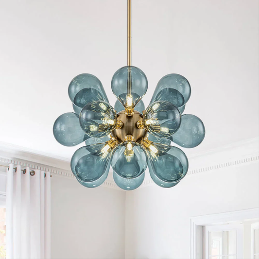 Jarise's Blue Glass Cluster Chandelier
