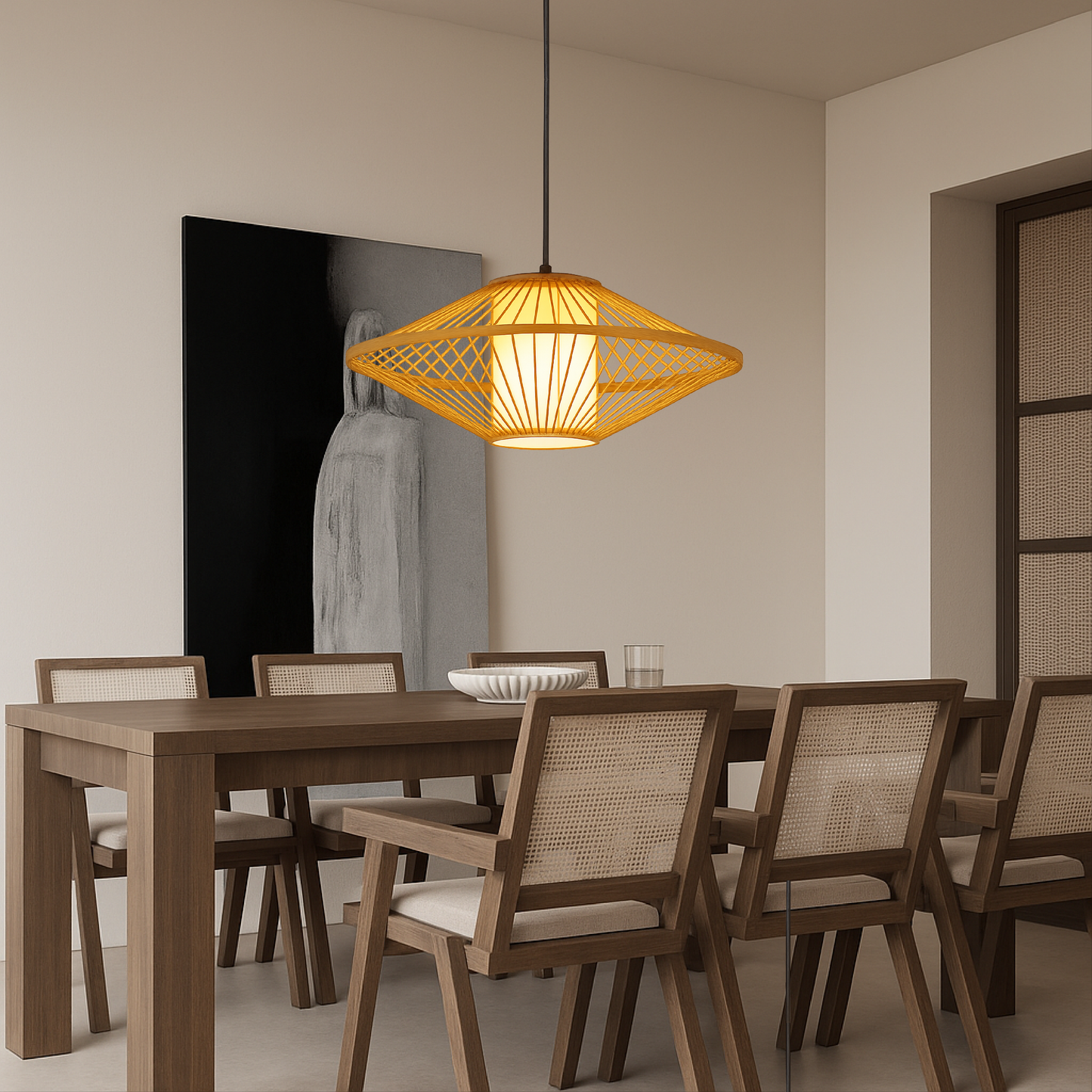 Japanese Bamboo Pendant Light