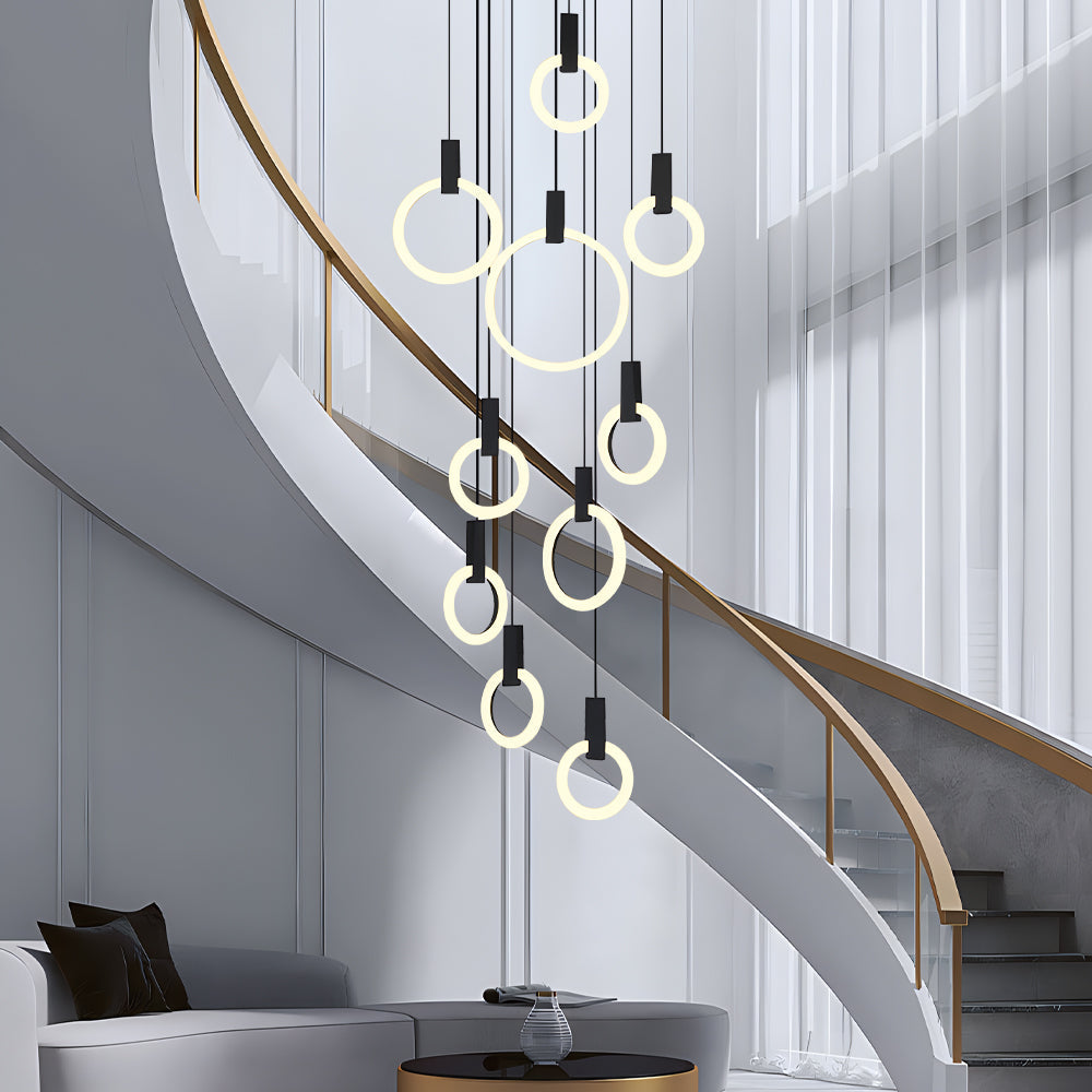 7/10 Rings Staircase Chandelier