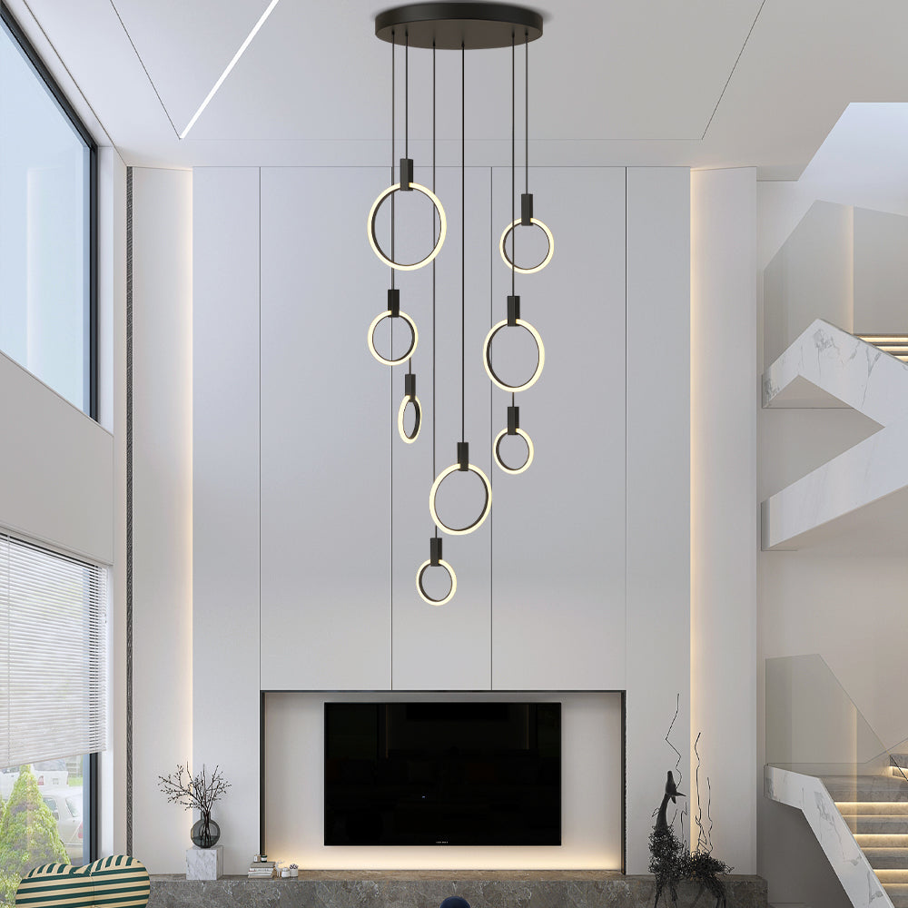 7/10 Rings Staircase Chandelier
