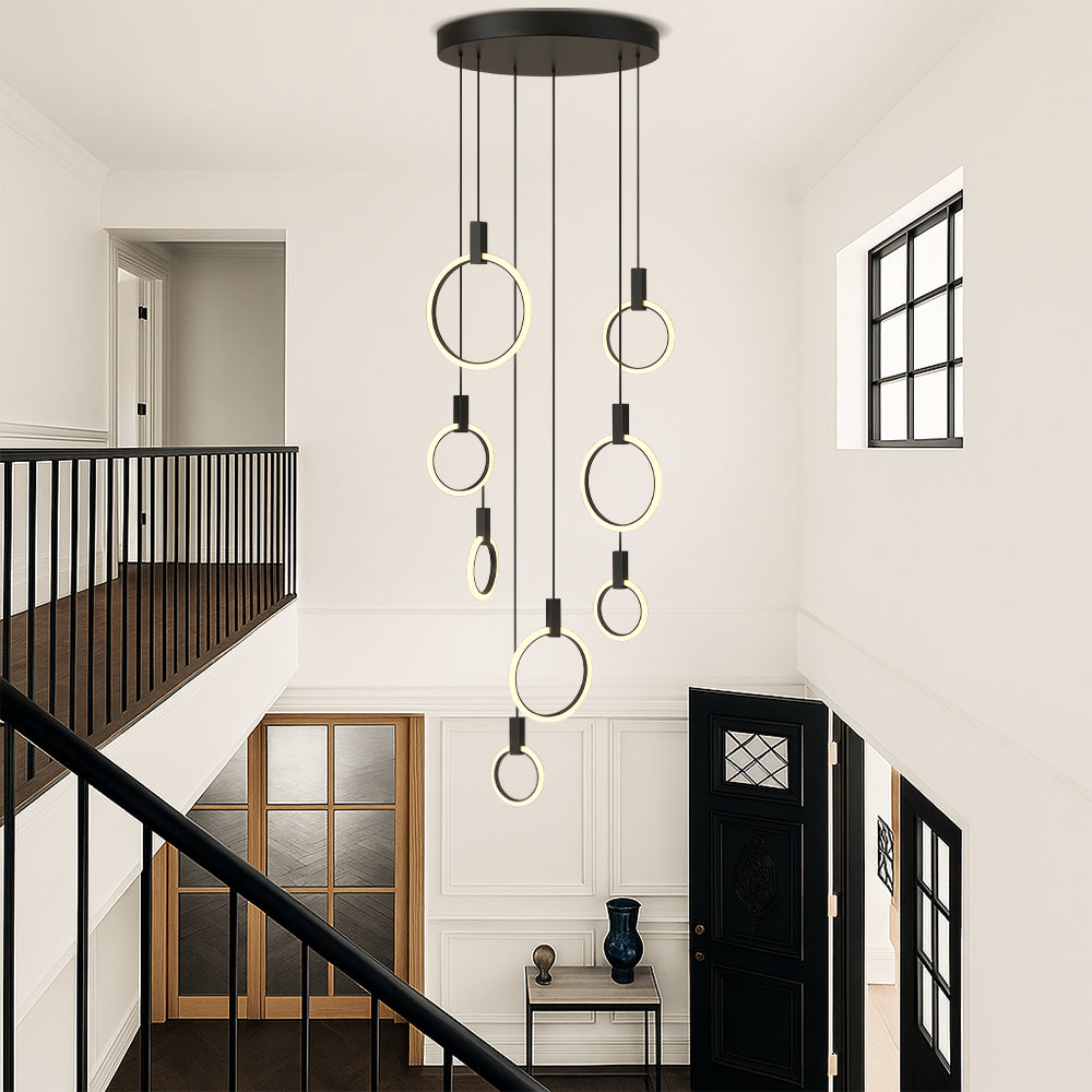 7/10 Rings Staircase Chandelier