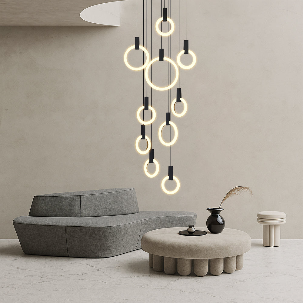 7/10 Rings Staircase Chandelier